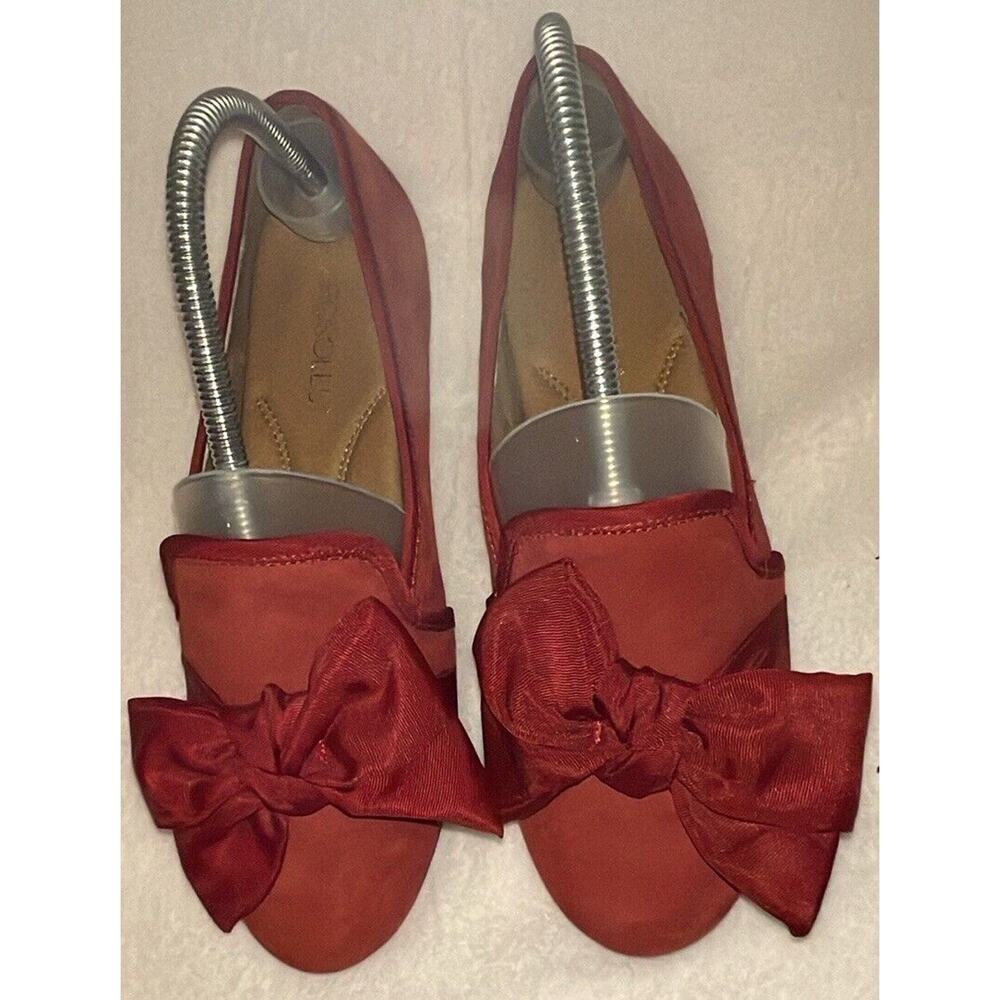 Aerosole Red Woman’s Driving Style Comfort Loafer Flats With Bow US 8